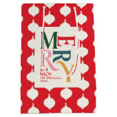 Fröhliche und Vintage Weihnachten Mittlere Geschenktüte (Rückseite)