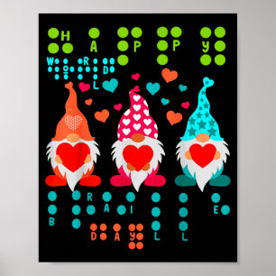 Fröhliche Valentins-Gnome Braille-Liebe – Süßes He Poster