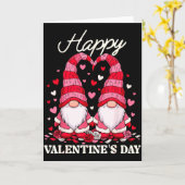 Fröhliche Valentins-Gnome Süße Rote Herzen Liebes- Karte (Gelbe Blume)