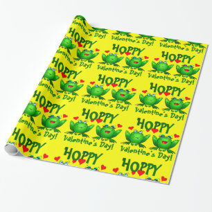 Fröhliche Valentinstag-Comic-Frösche Geschenkverpa Geschenkpapier