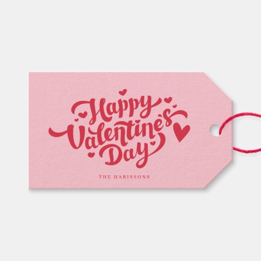 Fröhliche Valentinstag-Geschenkanhänger Geschenkanhänger (Vorderseite (Horizontal))