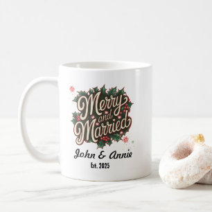 Fröhliche Verheiratete Feiertagsgestaltung für Paa Kaffeetasse
