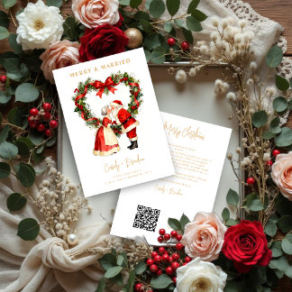 Fröhliche verheiratete Vintage-Weihnachts-Herz-Kra Save The Date