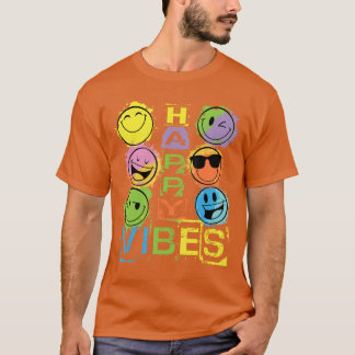 Fröhliche Vibes Bunte Fröhliche Gesichter Neuheite T-Shirt