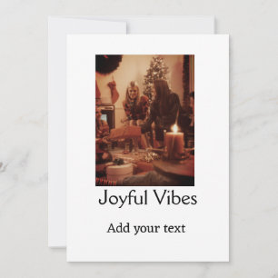 Fröhliche Vibes fügen Familien-Weihnachtsfoto-Name Einladung