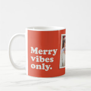 Fröhliche Vibes nur Spaß Retro ein Foto Weihnachte Kaffeetasse