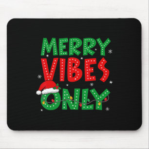 Fröhliche Vibes Nur Weihnachtslichter Urlaub Retro Mousepad