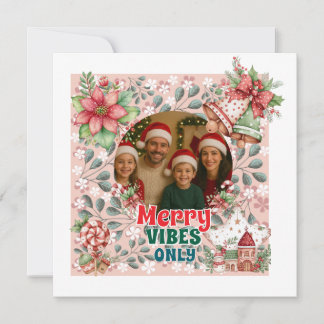 Fröhliche Vibes Only – Lustige Weihnachtskarte 