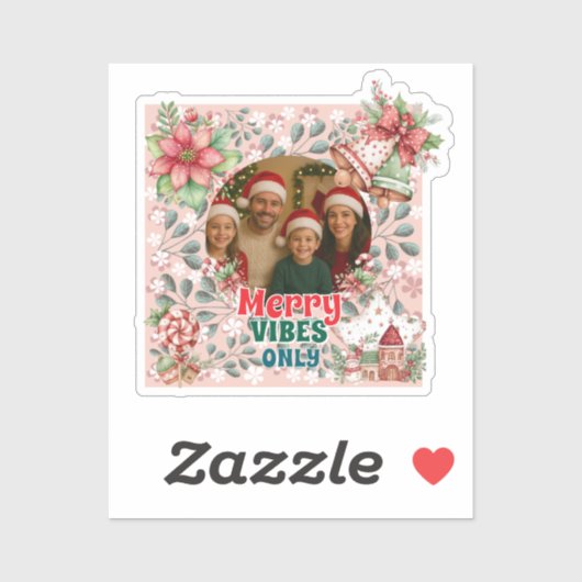 Fröhliche Vibes Only – Lustige Weihnachtskarte  Aufkleber (Blatt)