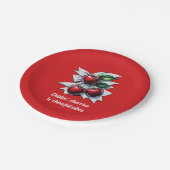 Fröhliche Vibes Red Cherries Fruchtstrasse Art Sty Pappteller (Schrägansicht)