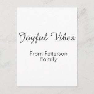 Fröhliche Vibes rote Weihnachten Familienname Datu Postkarte