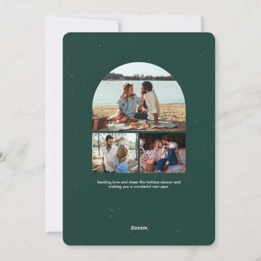 Fröhliche Vibes Spaß Retro-grünes Foto Weihnachten (Rückseite)