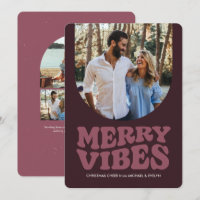 Fröhliche Vibes Spaß Retro vier Foto Weihnachten