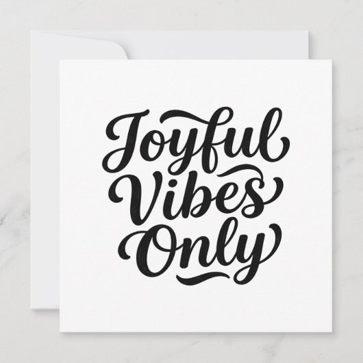 Fröhliche Vibes Typografie Dankeskarte (Vorderseite)