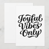 Fröhliche Vibes Typografie Einladung (Vorne/Hinten)