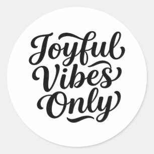 Fröhliche Vibes Typografie Runder Aufkleber