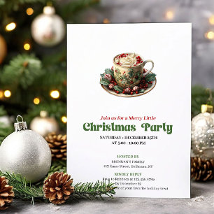 Fröhliche viktorianische Weihnachts-Kakao-Party-Ei Einladung