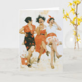 Fröhliche Vintage-Sommerfreunde Karte (Gelbe Blume)