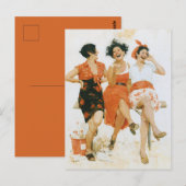 Fröhliche Vintage-Sommerfreunde Postkarte (Vorne/Hinten)