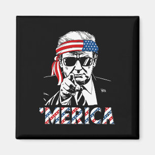 Fröhliche Vintage Trump 4. Juli Patriotisches Amer Magnet