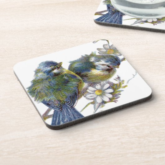 Fröhliche Vintage Vögel Untersetzer (Linke Seite)