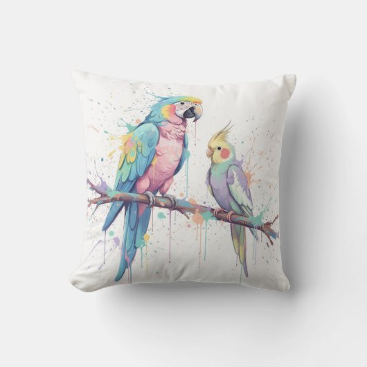 Fröhliche Vögel Kissen (Vorderseite)