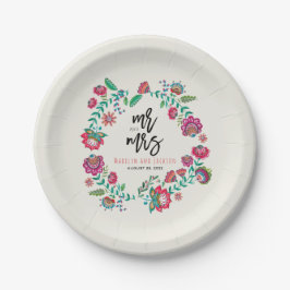 fröhliche Volkshochzeit-Blume Pappteller