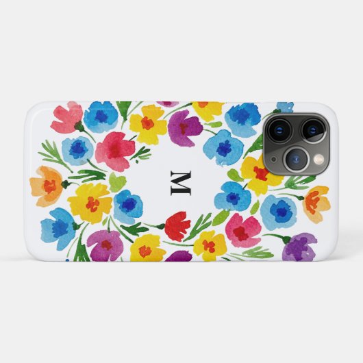 Fröhliche Wasserfarben Florals Case-Mate iPhone Hülle (Rückseite (Horizontal))