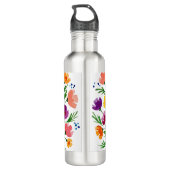 Fröhliche Wasserfarben Florals Edelstahlflasche (Rückseite)