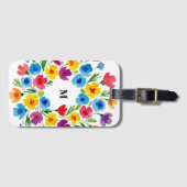 Fröhliche Wasserfarben Florals Gepäckanhänger (Vorderseite (Horizontal))