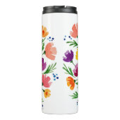 Fröhliche Wasserfarben Florals Thermosbecher (Rückseite)