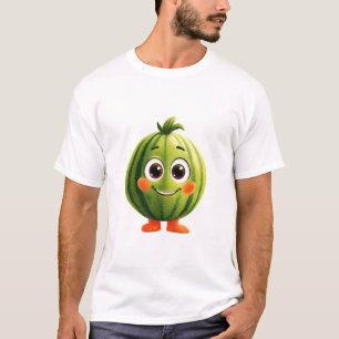 Fröhliche Wassermelonen-Maskottchen T-Shirt