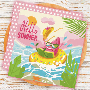 Fröhliche Watermelon Hallo Sommer Grußkarte