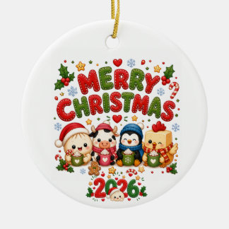Fröhliche Weihnachten 2026 Keramik-Ornament Keramik Ornament