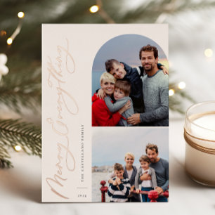 Fröhliche Weihnachten 2 Foto Familie Folien Feiertagskarte