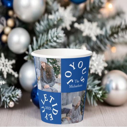 Fröhliche Weihnachten 2 Foto Pappbecher