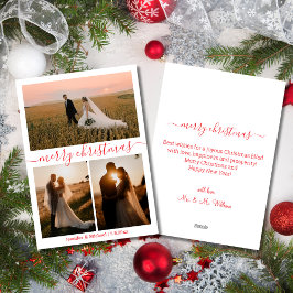 fröhliche Weihnachten 3 Fotos Collage Hochzeit rot