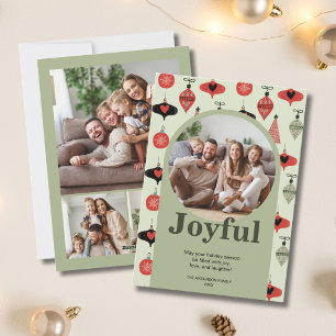 Fröhliche Weihnachten 4 Familienfoto-Collage Grüne