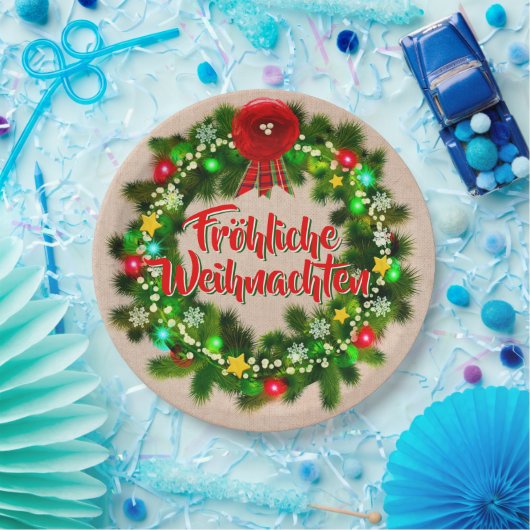 Fröhliche Weihnachten 9" Pappteller (Party)