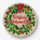 Fröhliche Weihnachten 9" Pappteller (Vorderseite)