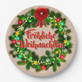 Fröhliche Weihnachten 9" Pappteller