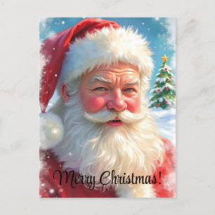 Fröhliche Weihnachten AI-generierter Weihnachtsman Postkarte