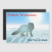 Fröhliche Weihnachten - Arctic Fox Magnetkarte (Vorne/Hinten)