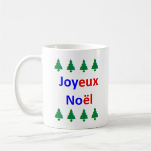 fröhliche Weihnachten auf Französisch Kaffeetasse