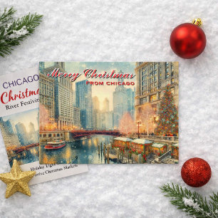 Fröhliche Weihnachten aus Chicago - Weihnachtspost