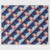 Fröhliche Weihnachten aus der Crew des Weihnachtsm Geschenkpapier (Flach)