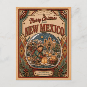 Fröhliche Weihnachten aus New Mexico Vintage-Schne