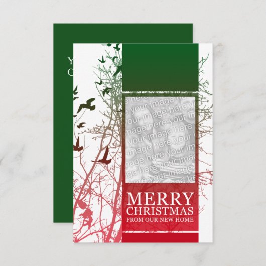 Fröhliche Weihnachten aus unserer neuen Zuhause (S Einladung (Vorne/Hinten)