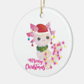 fröhliche Weihnachten axolotl santa Keramik Ornament (Links)