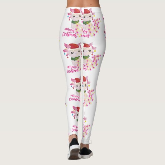 fröhliche Weihnachten axolotl santa Leggings (Rückseite)